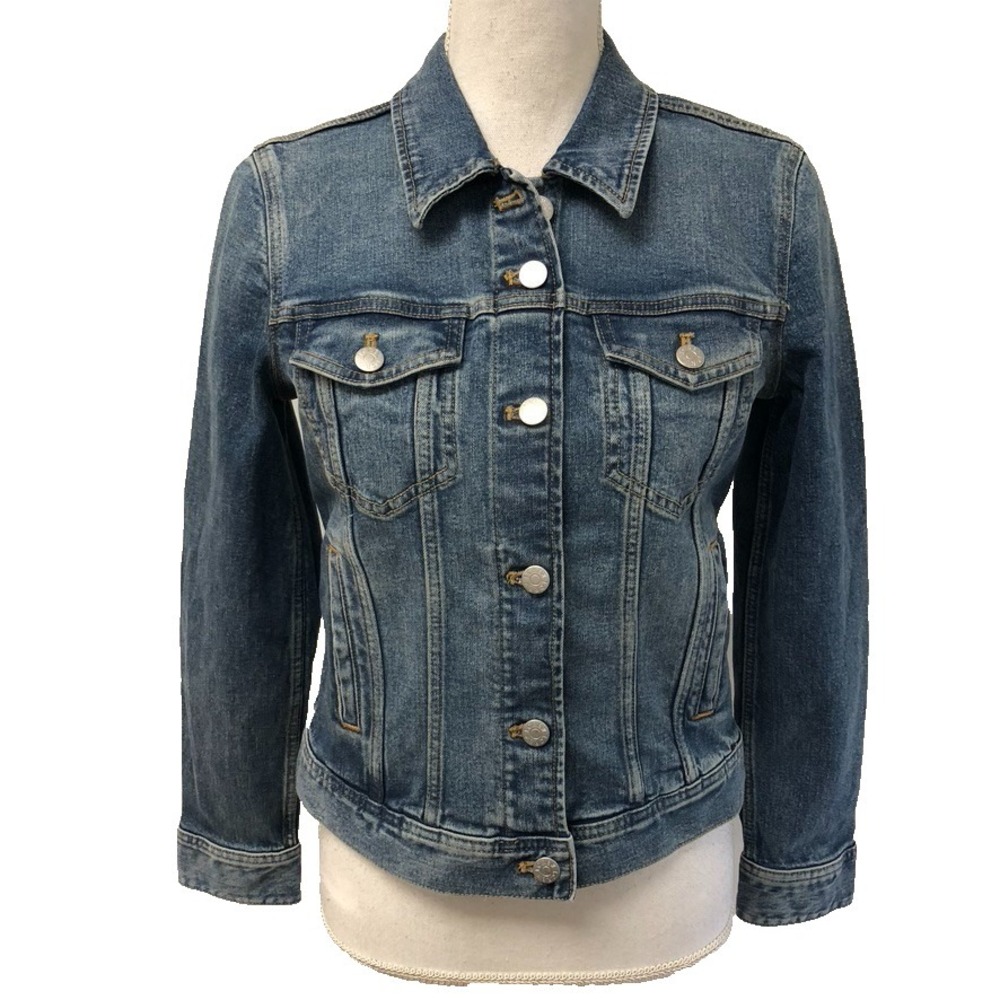 J Crew Jean Jacket Womens XS‎ Blue Denim Classic Western Country Cottage Cabin